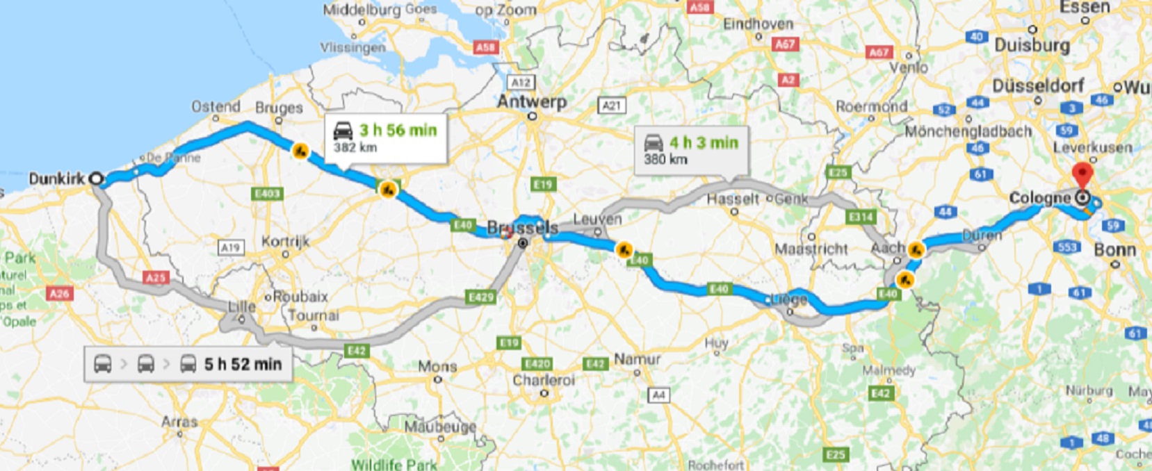 Dunkirk to Cologne