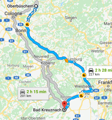 Oberbuschem to Bad Kreuznach